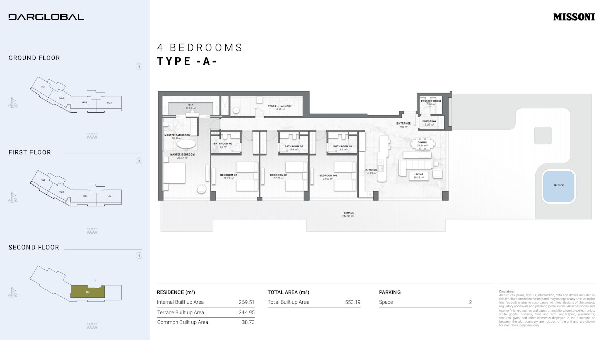 4 bedroom floor plan of apartment for sale in estepona marbella