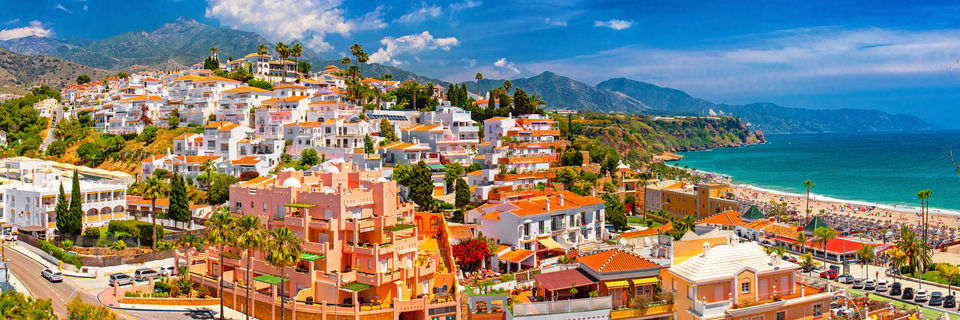 ariel view of nerja in the malaga province