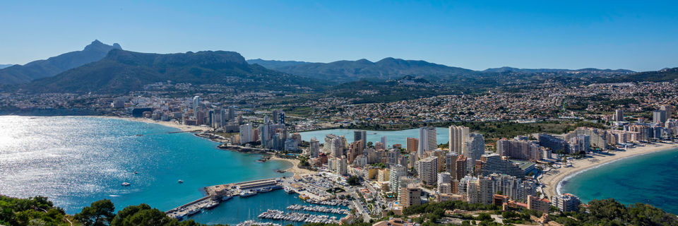 view of calpe and beaches on the costa blanca