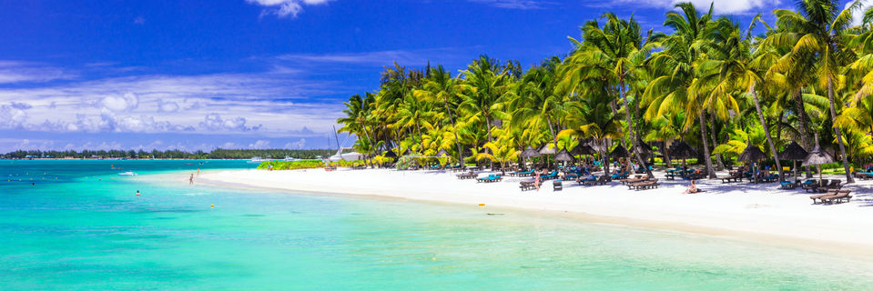 white sandy beach and turquoise waters mauritius