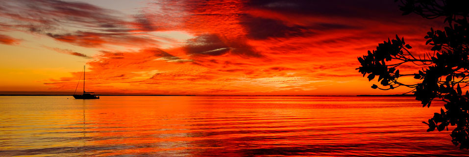 key largo sunset with red sky