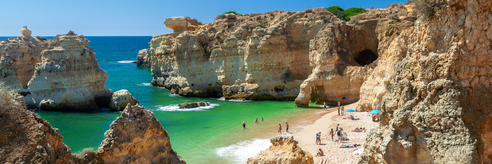 secluded cove in algarve portugal