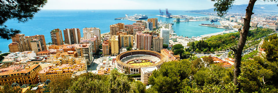 malaga with views of the marina and port costa del sol