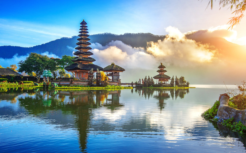 pura ulun danu temple on bali indonesia