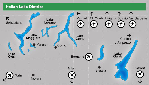 lakes in italy, maps of italian lakes