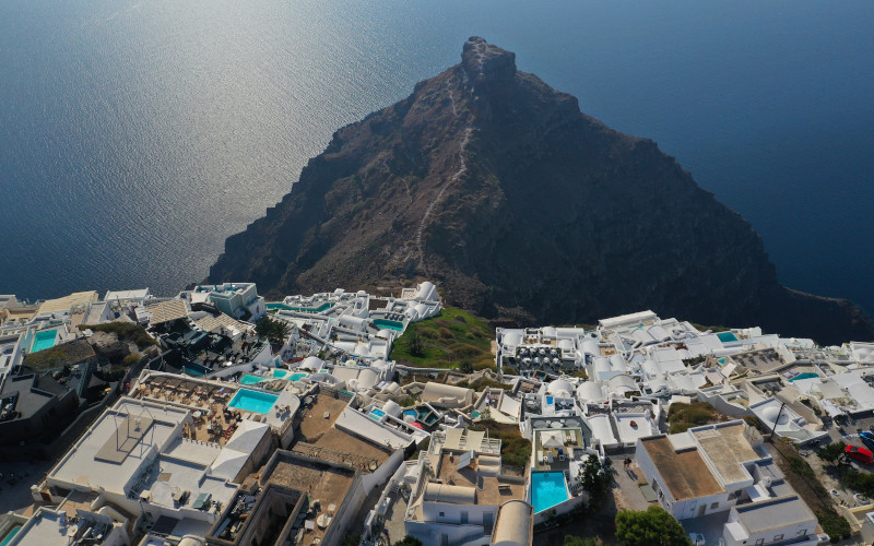 Imerovigli with views of the Caldera on santorini
