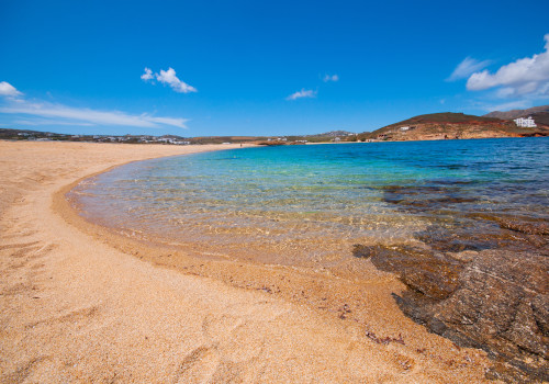 mykonos villas and apartments to rent over looking Ftelia beach