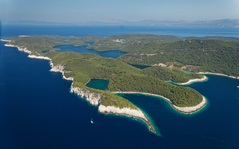 Mljet island and salt lakes near Korčula