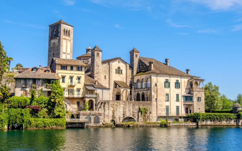 san giulio island in lake orta, italian lake district