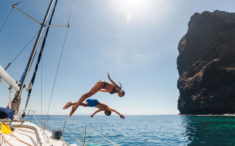 sailing around palm mar in tenerife