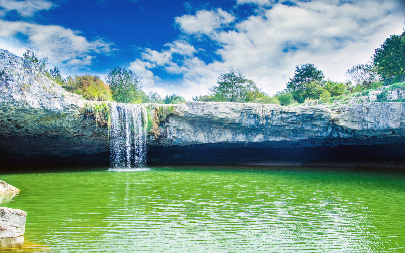 zarecki krov waterfall on Pazincica river near pazin