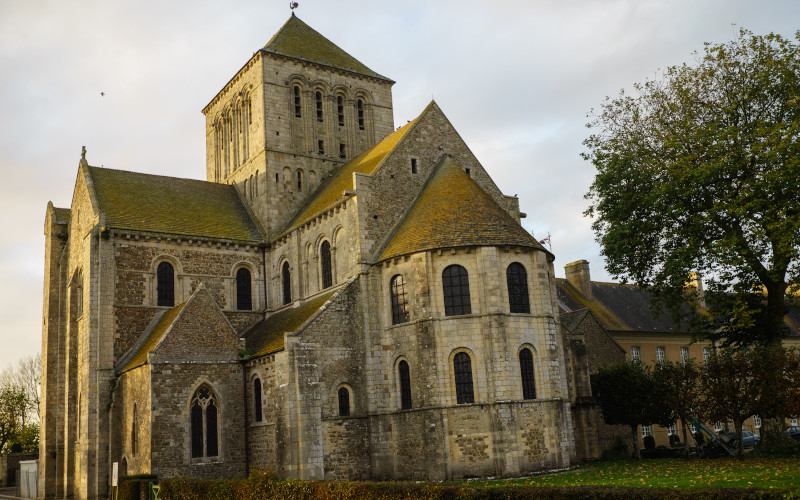 abbey de lessay in saint germain-sur-ay normandy