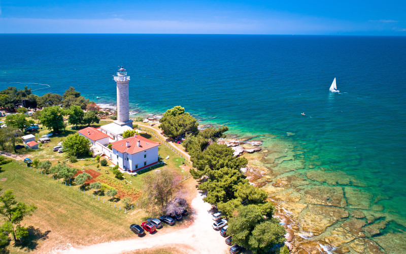 Savudrija lighthouse and beach